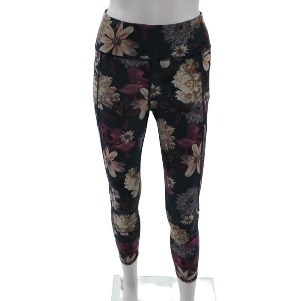 Sweaty Betty Womens Ankle Floral Black Leggings Polyester Zip Size S